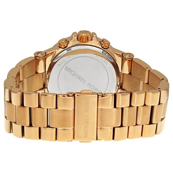 Michael Kors Baguette Bezel Chronograph Rose Gold-Tone Women's Watch - MK5412
