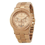 Michael Kors Baguette Bezel Chronograph Rose Gold-Tone Women's Watch - MK5412
