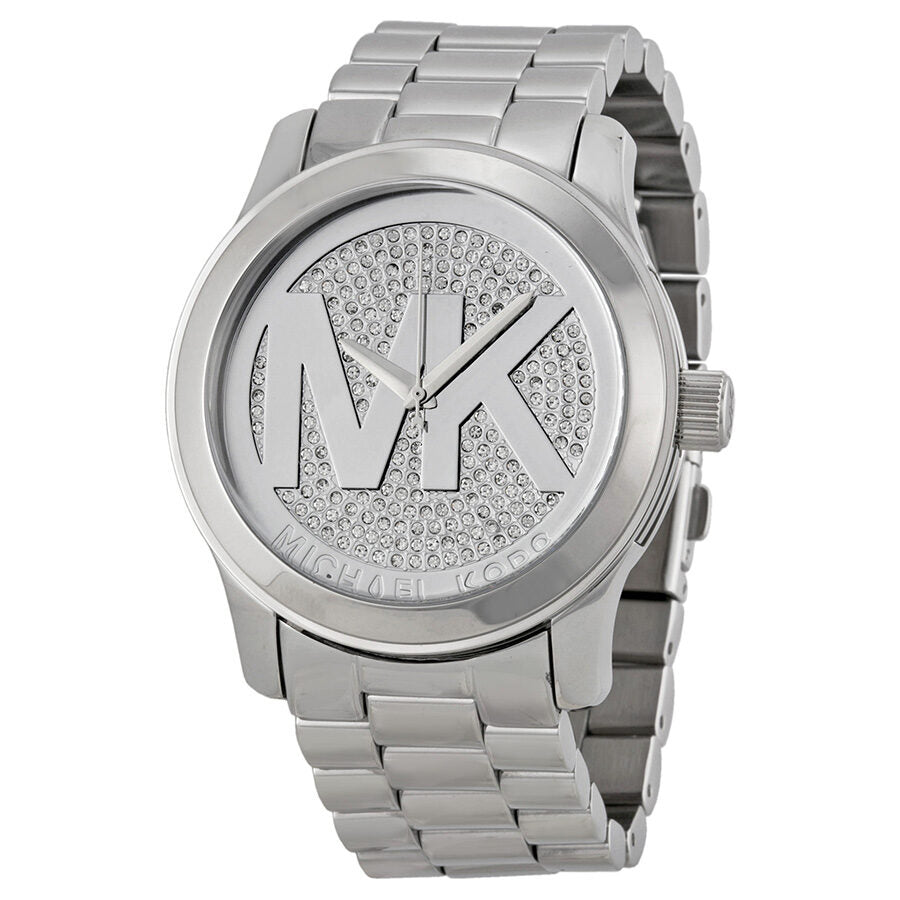 Michael Kors Runway Crystal Pave dameshorloge in zilverkleur - MK5544 Hoofdafbeelding