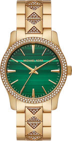 Michael Kors Runway Pavé Green Dial Gold Women's Watch - MK7390