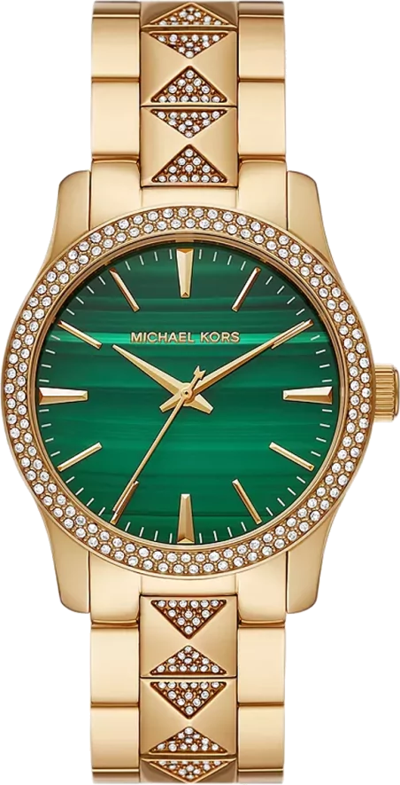 Michael Kors Runway Pavé Green Dial Gold Women's Watch - MK7390 Hoofdafbeelding