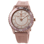 Michael Kors Oversized Runway Dive Pavé Rose Gold-Tone and Silicone Women's Watch - MK6854