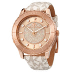 Michael Kors Oversized Runway Dive Pavé Rose Gold-Tone and Logo Women's Watch - MK6980