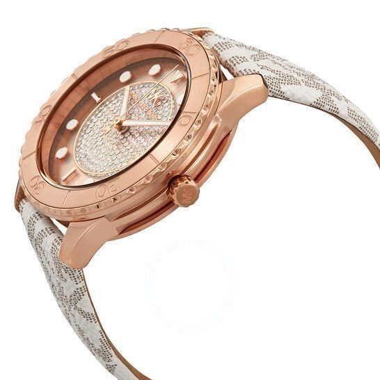 Michael Kors Oversized Runway Dive Pavé Rose Gold-Tone and Logo Women's Watch - MK6980 Secundaire afbeelding