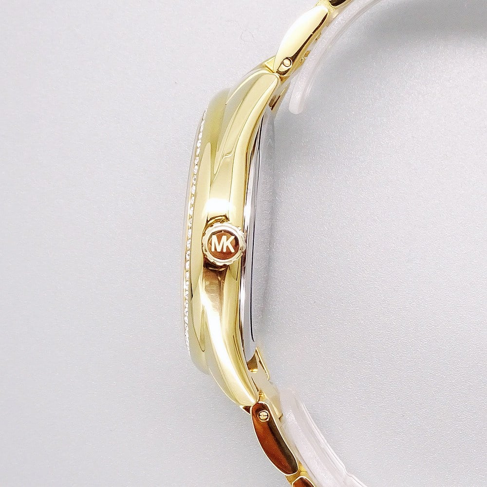 Michael Kors Slim Runway dameshorloge met drie wijzers, goudkleurig - MK7090 Secundaire afbeelding