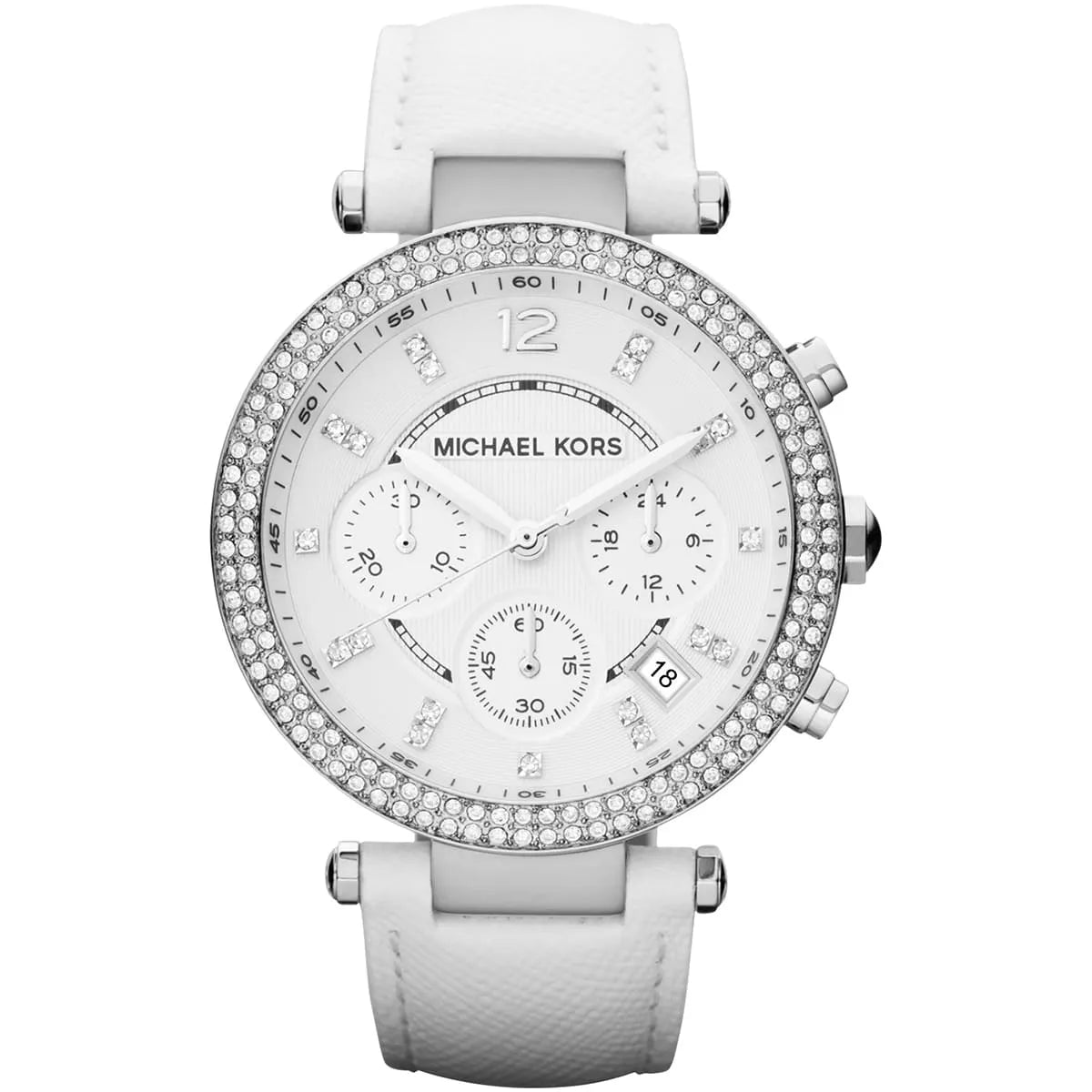 Michael Kors Parker Chronograph White Leather Women's Watch - MK2277 Hoofdafbeelding