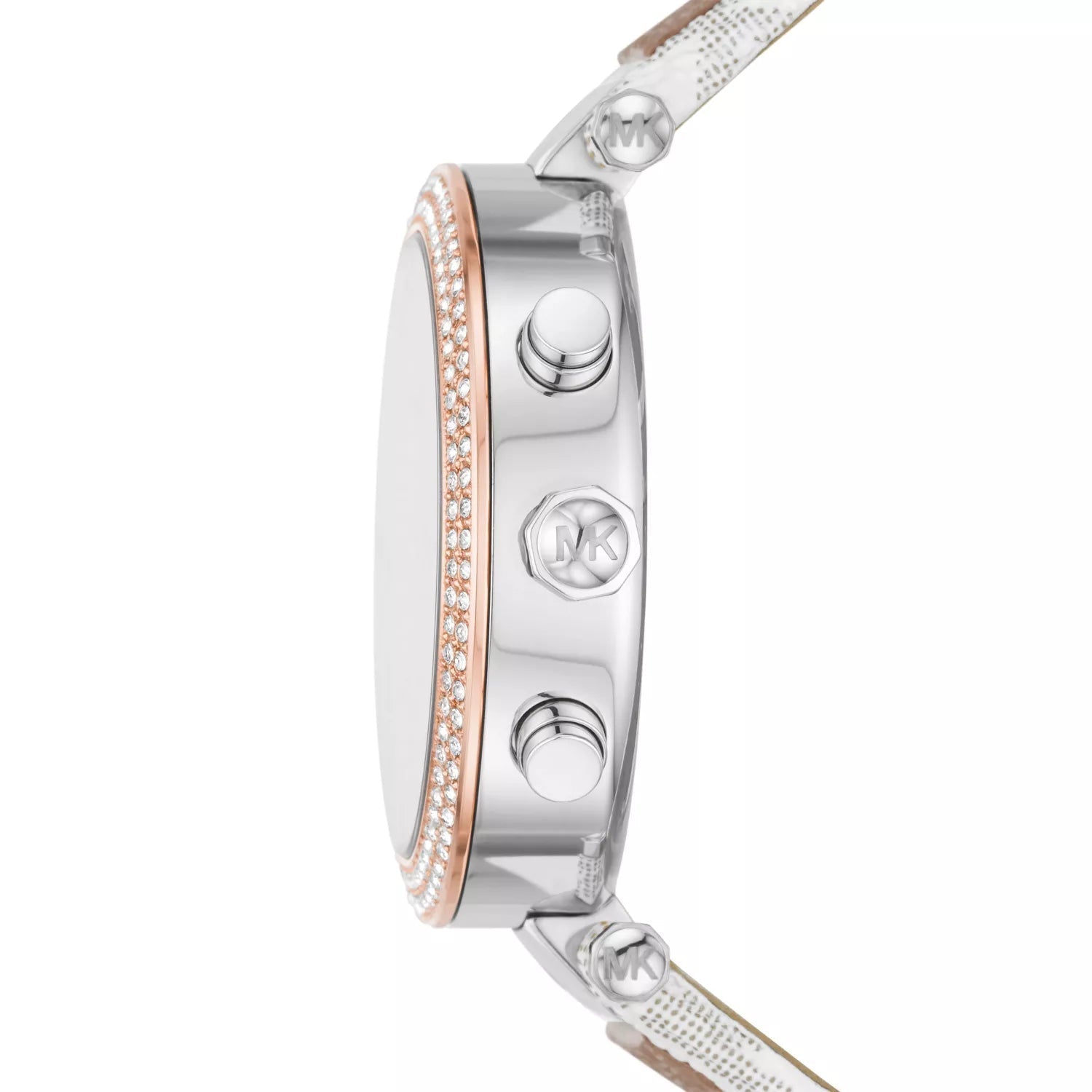 Michael Kors Parker Pavé Two-tone Signature-Print PVC and Leather Strap Women's Watch - MK6950 Secundaire afbeelding