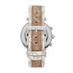 Michael Kors Parker Pavé Two-tone Signature-Print PVC and Leather Strap Women's Watch - MK6950