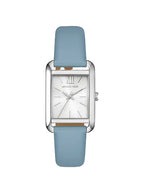 Michael Kors Petite Monroe Silver-Tone and Leather Women's Watch - MKO1061