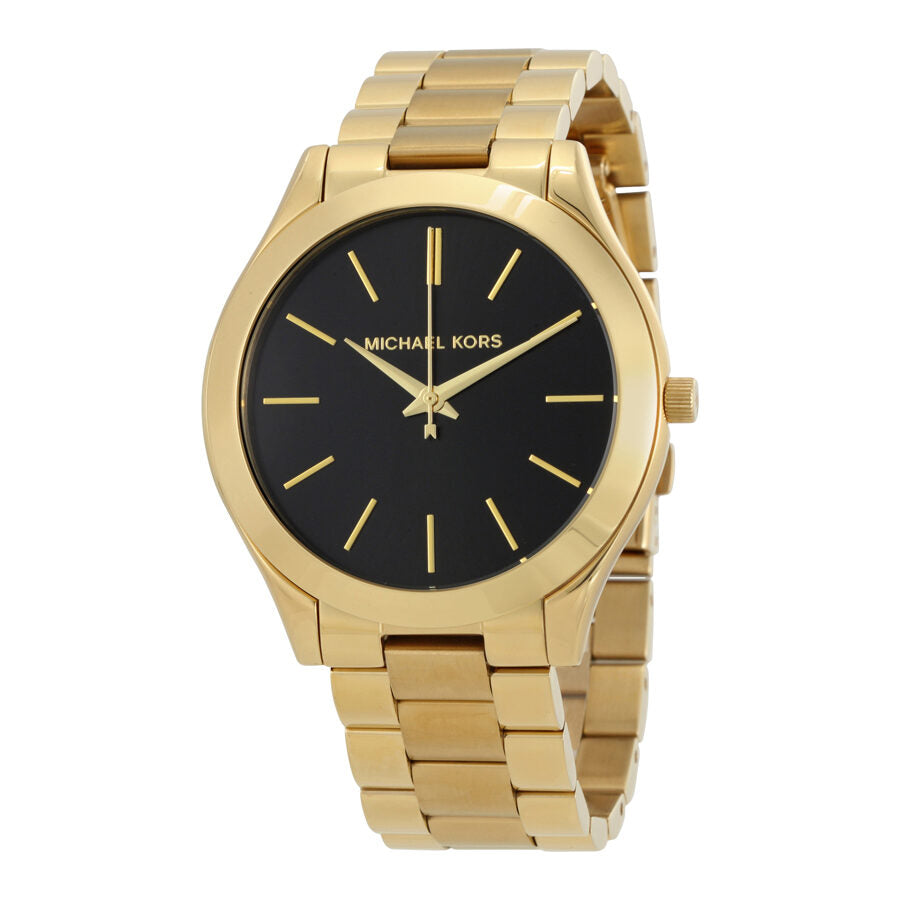 Michael Kors Slim Runway Black Dial Gold Women's Watch - MK3478 Hoofdafbeelding
