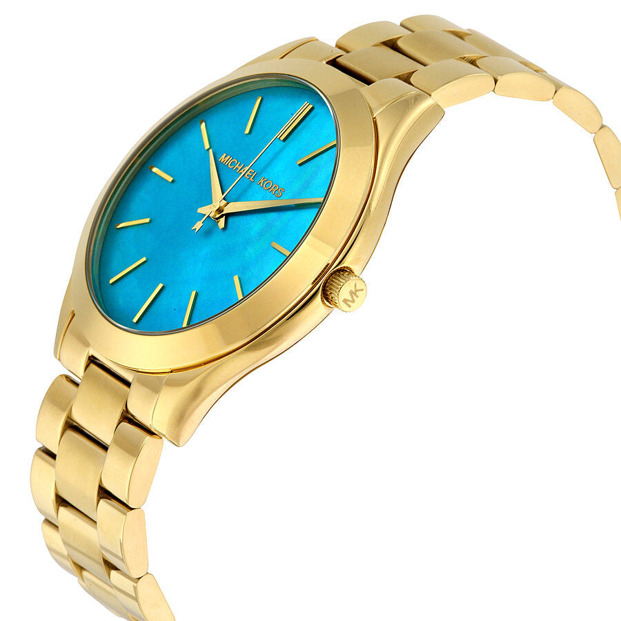 Michael Kors Slim Runway Blue MOP Dial Gold-Tone Women's Watch - MK3492 Secundaire afbeelding