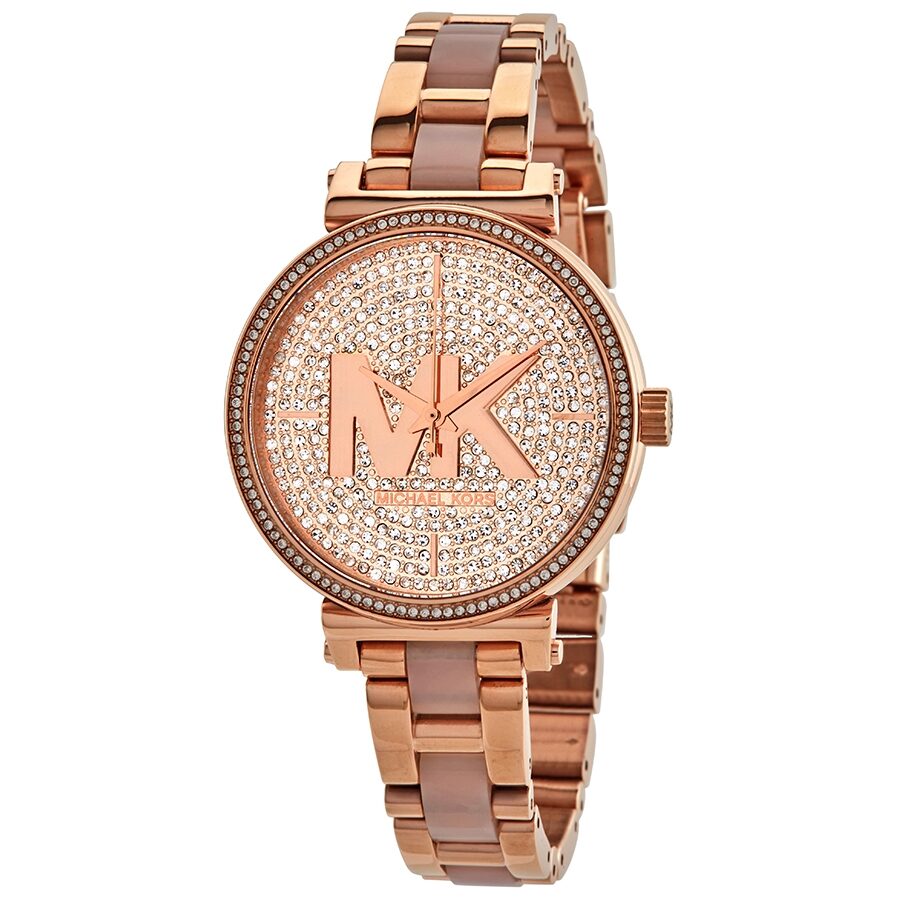 Michael Kors Sofie Crystal Rose Gold Women's Watch - MK4336