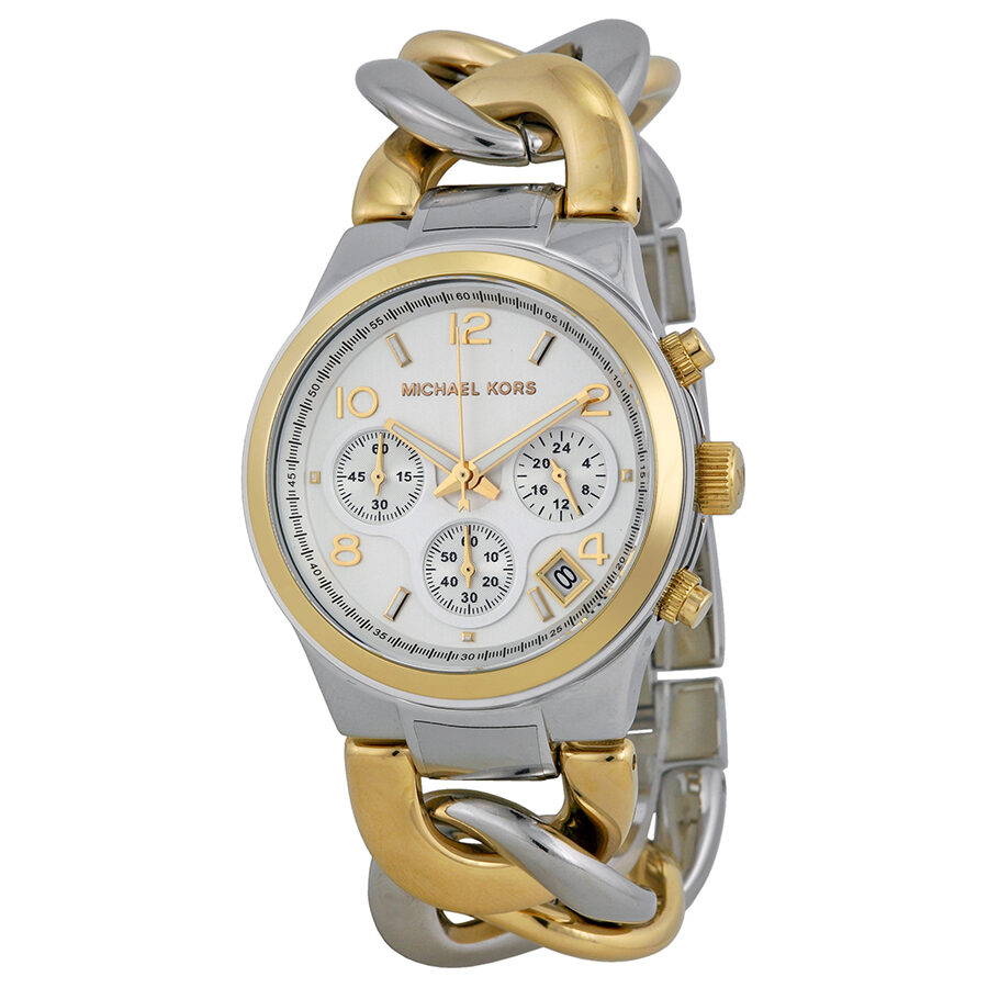 Michael Kors Twist Chain  Chronograph White Dial Ladies Watch MK3199 Hoofdafbeelding