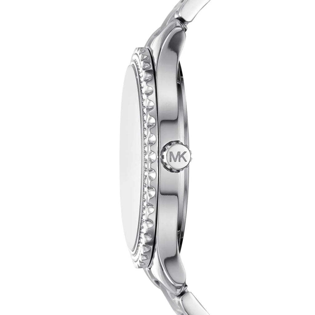 Michael Kors Layton Pavé Silver-Tone Logo Women's Watch - MK7298