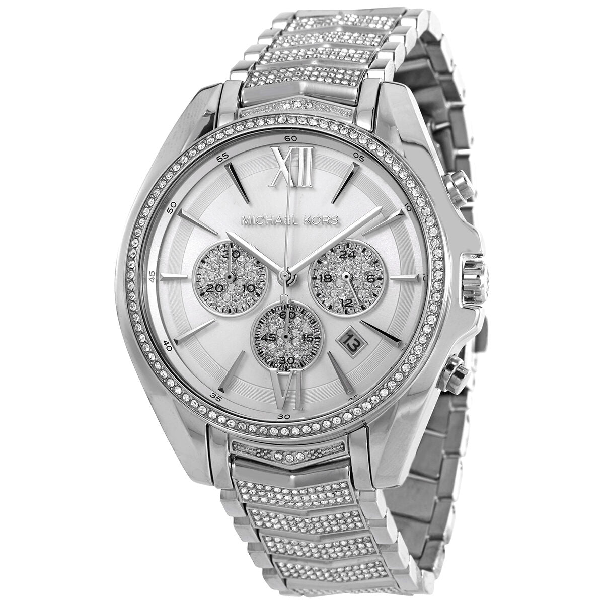 Michael Kors Whitney Chronograaf Quartz Horloge met Zilveren Wijzerplaat voor Dames MK6728 Hoofdafbeelding
