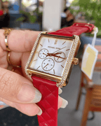 Michael Kors Pyper Red Leather Strap Women's Watch - MK2770