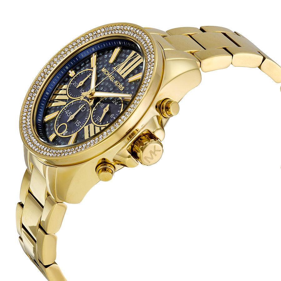 Michael Kors Wren Chronograph Blue Crystal Pave Gold Women's Watch - MK6291 Secundaire afbeelding