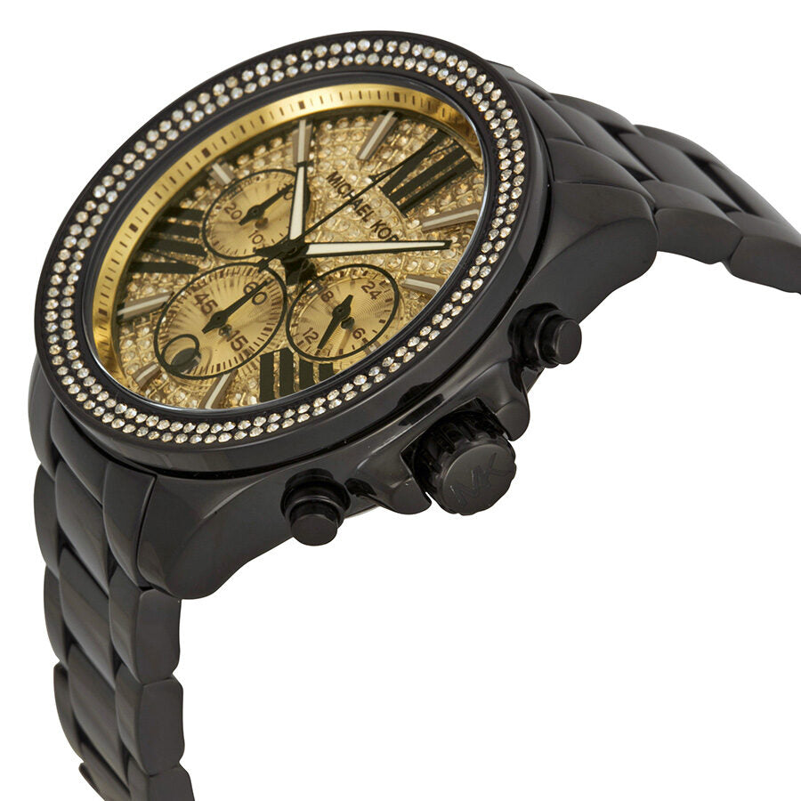 Michael Kors Wren Chronograaf Dameshorloge met Kristallen Pave Wijzerplaat en Zwarte Ion-platering - MK5961 Secundaire afbeelding