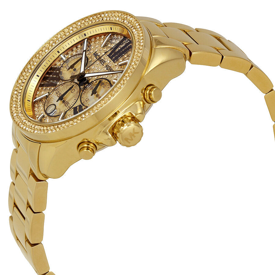 Michael Kors Wren Chronograaf Dameshorloge met Pave-wijzerplaat, Goudkleurig - MK6095 Secundaire afbeelding