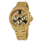 Michael Kors Wren Chronograph Pave Dial Gold Women's Watch - MK6095