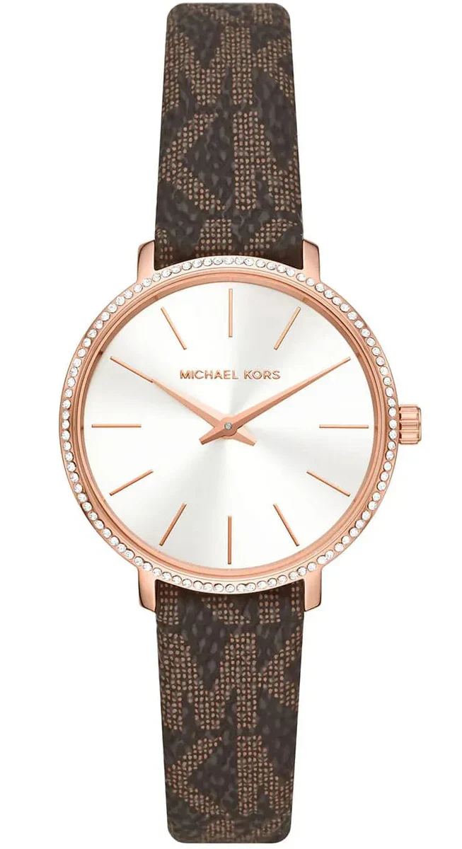 Michael Kors Pyper Brown Leather Women's Watch - MK1036 Hoofdafbeelding