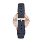 Michael Kors Pyper Three-Hand Rose Gold-Tone and Blue Leather Women's Watch - MK2804