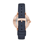 Michael Kors Pyper Three-Hand Rose Gold-Tone and Blue Leather Women's Watch - MK2804