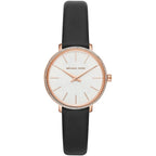 Michael Kors Pyper Black Leather Strap Women's Watch - MK2835