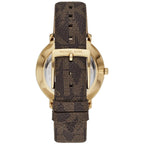Michael Kors Pyper White Dial Brown Coated Canvas Strap Women's Watch - MK2857
