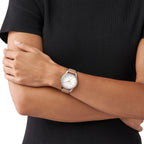 Michael Kors Layton White MOP Dial Beige Genuine Leather Women's Watch - MK2910
