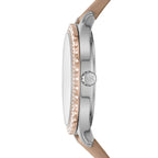 Michael Kors Layton White MOP Dial Beige Genuine Leather Women's Watch - MK2910