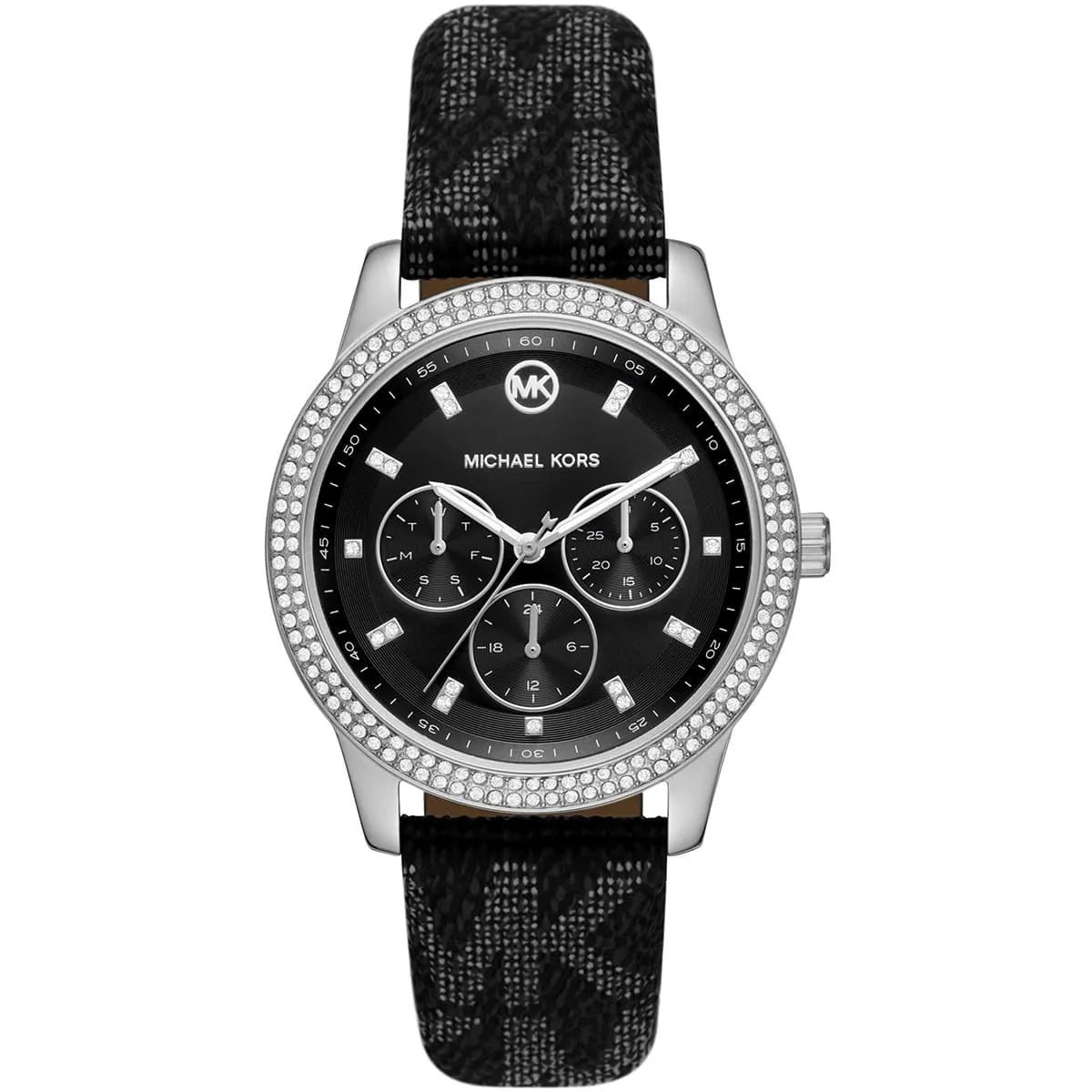 Michael Kors Tibby Chronograaf Dameshorloge met Zwarte Wijzerplaat en Zwarte Echt Lederen Band - MK2976 Hoofdafbeelding