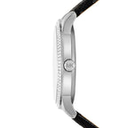 Michael Kors Tibby Chronograph Black Dial Black Genuine Leather Women's Watch - MK2976
