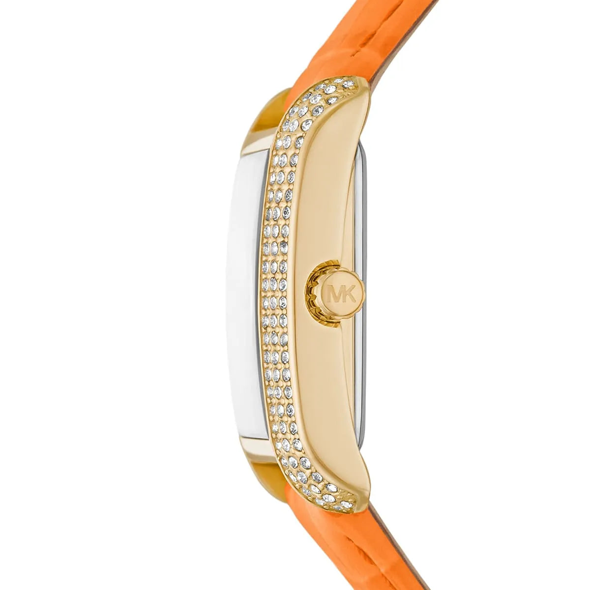 Michael Kors Emery Pavé Gold-Tone and orage leather strap Women's Watch - MK2983 Secundaire afbeelding