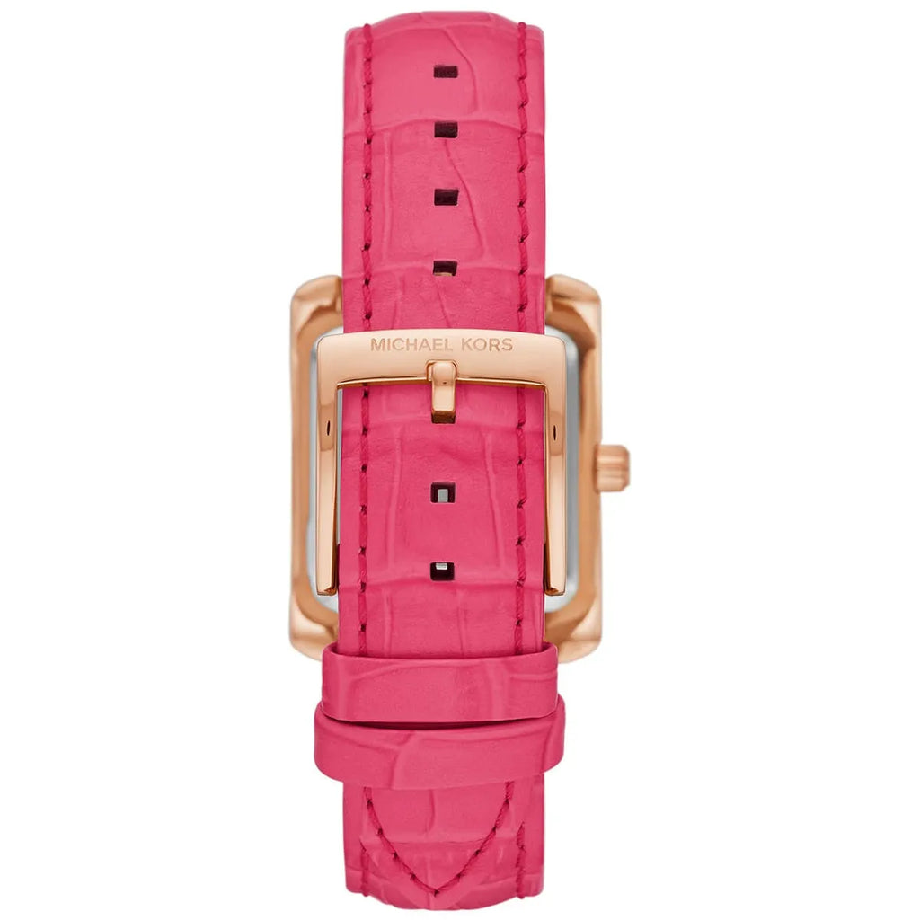 Michael Kors Emery Pavé Geranium Pink Leather Strap Women's Watch - MK2984