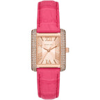 Michael Kors Emery Pavé Geranium Pink Leather Strap Women's Watch - MK2984