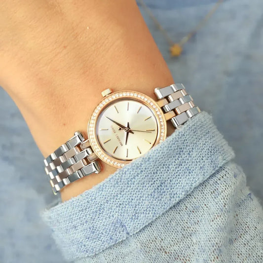 Michael Kors Mini Darci 26mm White Dial Two-Tone Women's Watch MK3323