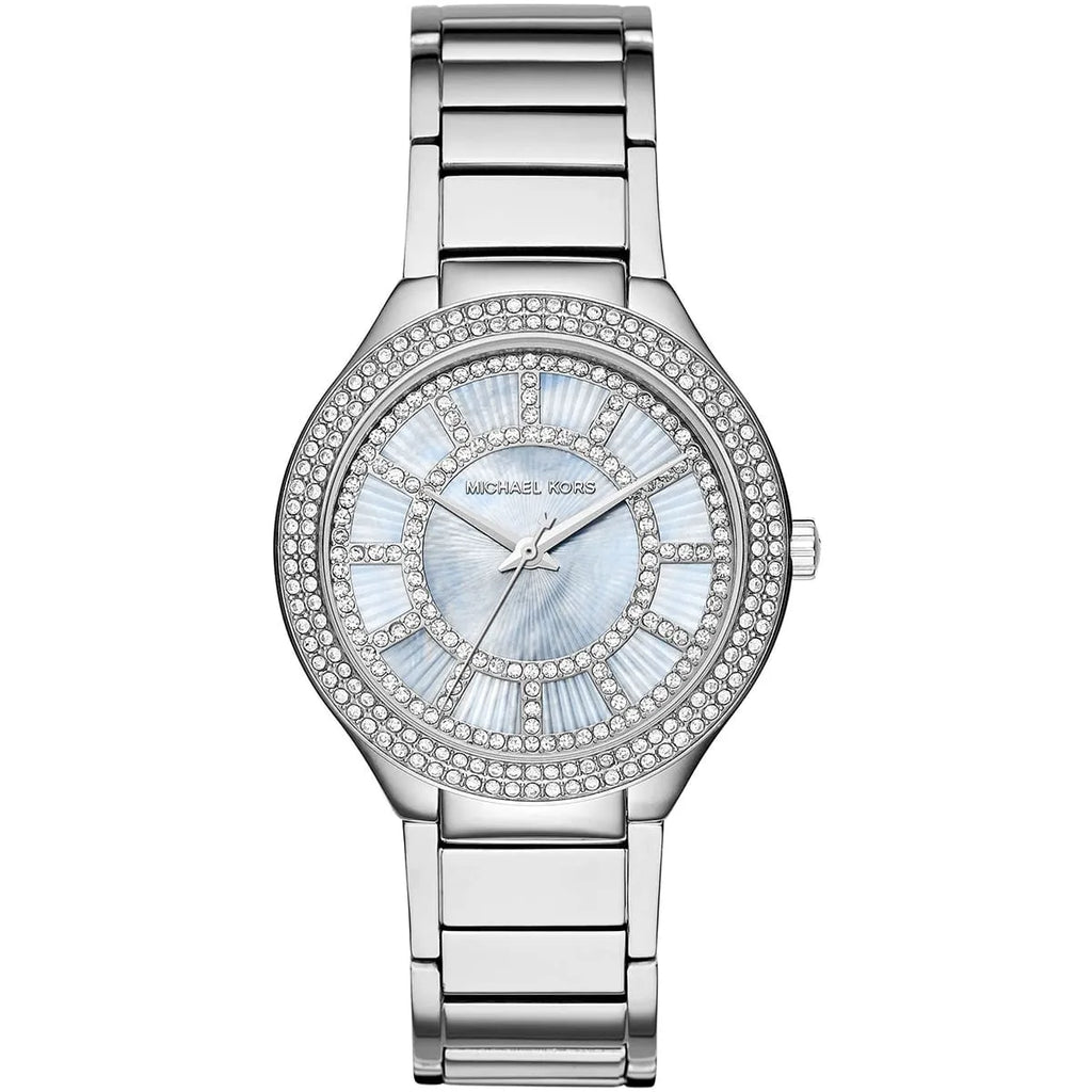 Michael Kors Kerry Pavé Chambray Blue MOP Dial Silver Women's Watch - MK3395