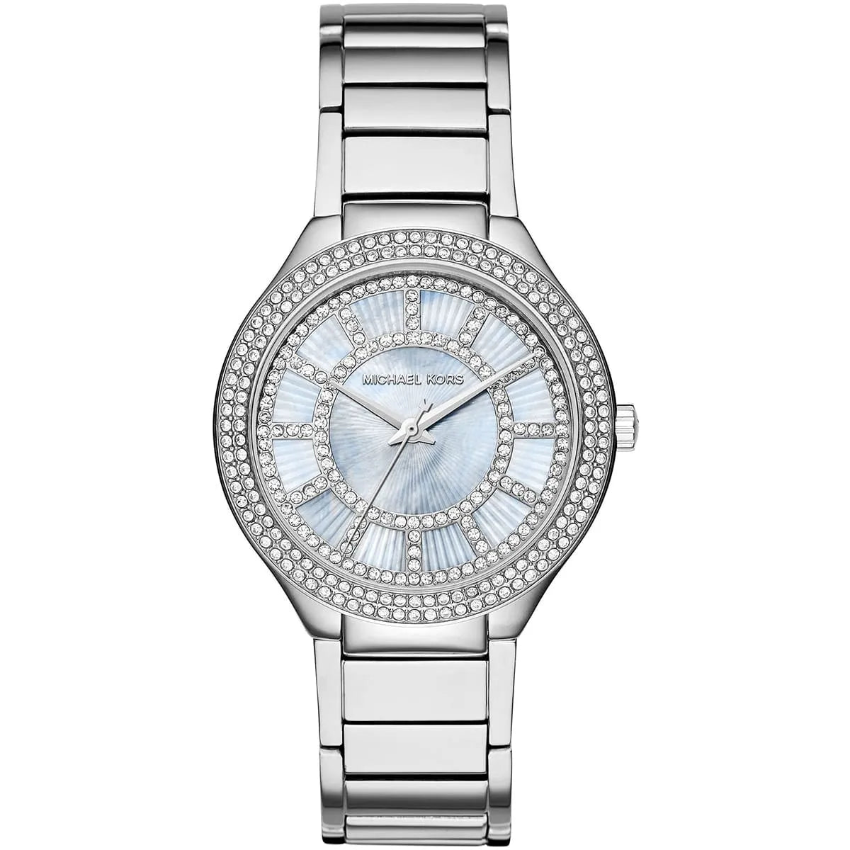 Michael Kors Kerry Pavé Chambray Blue MOP Dial Silver Women's Watch - MK3395 Hoofdafbeelding