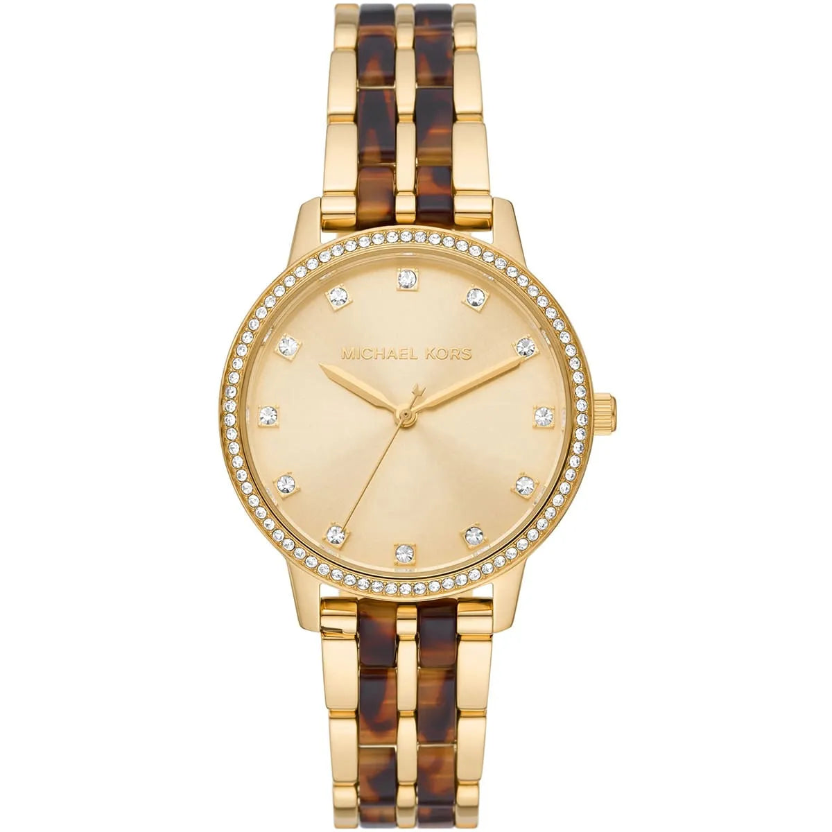 Michael Kors Melissa Gold Sunray Dial Gold Tortoiste Acetate Women's Watch - MK4395 Hoofdafbeelding