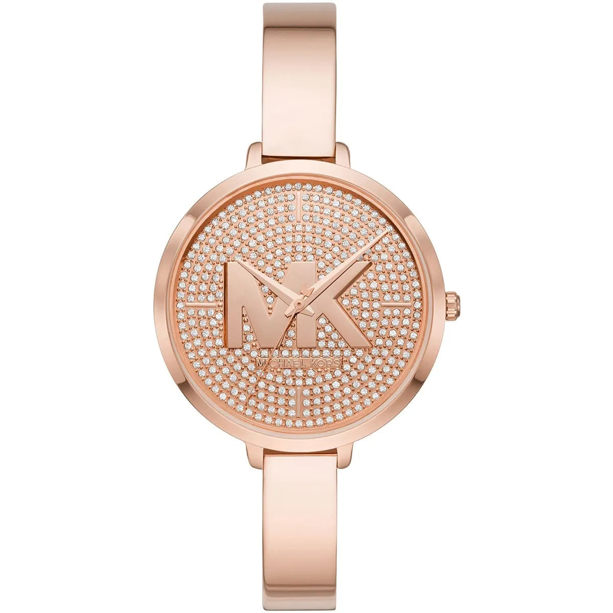 Michael Kors Charley Pavé dameshorloge met halve armband in roségoud - MK4433 Hoofdafbeelding