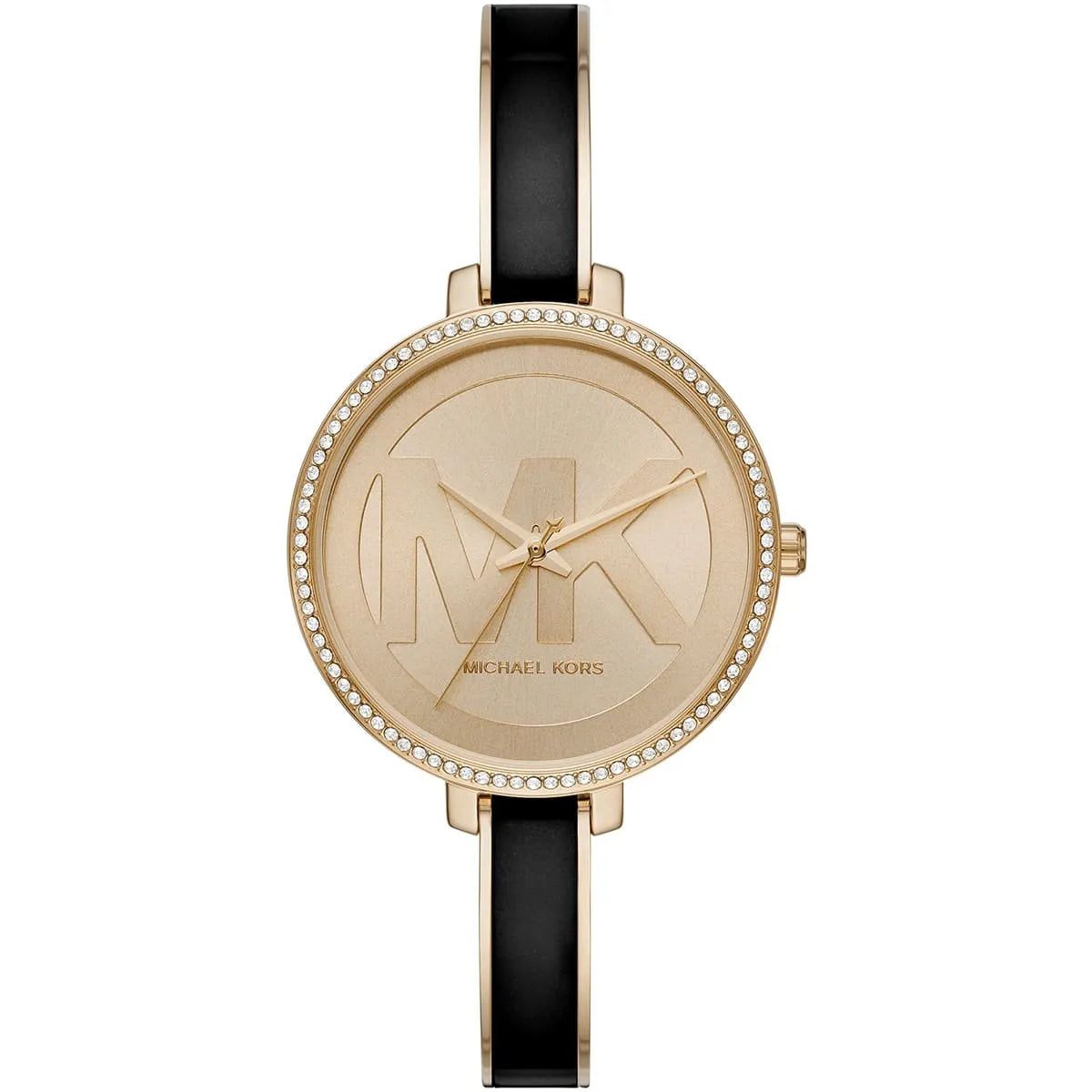 Michael Kors Jaryn Gold dameshorloge met pavé wijzerplaat, tweekleurige slanke armband - MK4544 Hoofdafbeelding