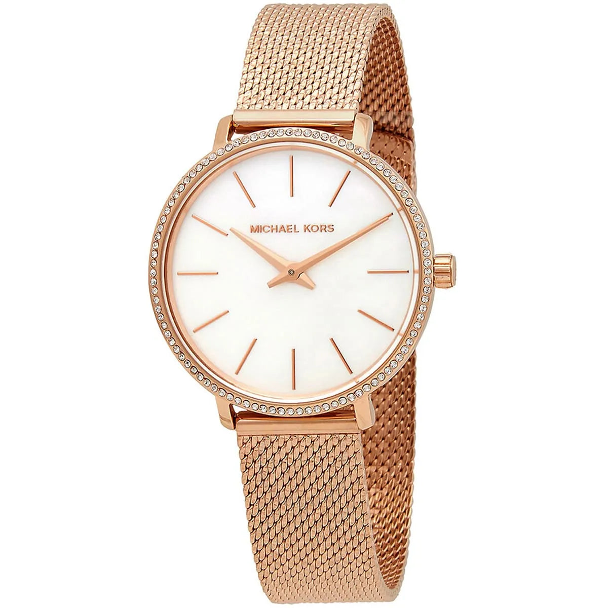 Michael Kors Mini Pyper dameshorloge met witte parelmoer wijzerplaat en roségouden accenten - MK4588 Secundaire afbeelding