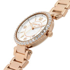 Michael Kors Parker Three-Hand White MOP Dial Rose Gold Women's Watch - MK4695