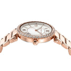 Michael Kors Parker Three-Hand White MOP Dial Rose Gold Women's Watch - MK4695