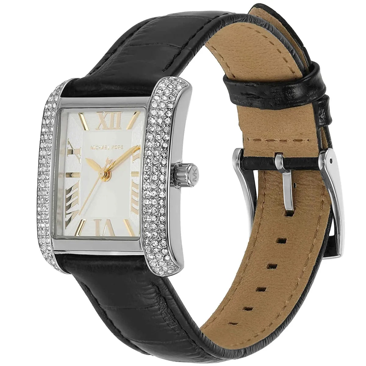 Michael Kors Emery Emery Pavé Silver-Tone and Black Leather - MK4696 Secundaire afbeelding