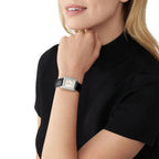 Michael Kors Emery Emery Pavé Silver-Tone and Black Leather - MK4696