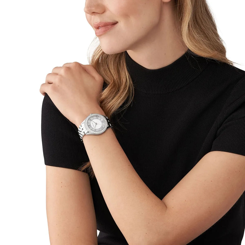 Michael Kors Harlowe Pavé Silver Women's Watch - MK4708