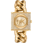 Michael Kors Chain Lock Quartz Crystal Gold Dial Women's Watch - MK4711