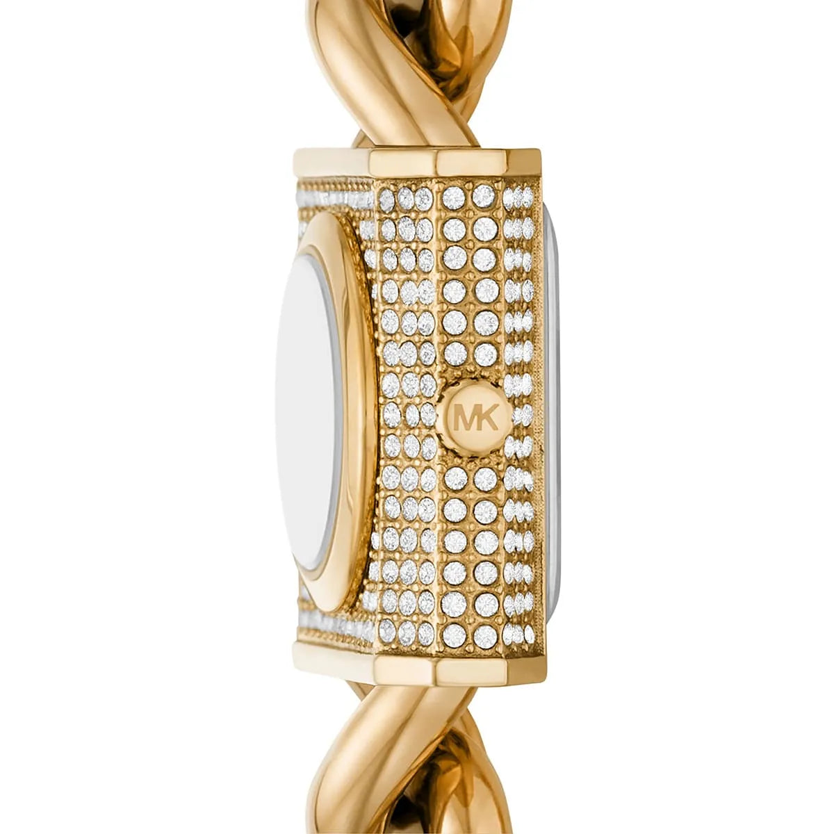 Michael Kors Chain Lock Quartz Crystal Gold Dial Women's Watch - MK4711 Secundaire afbeelding
